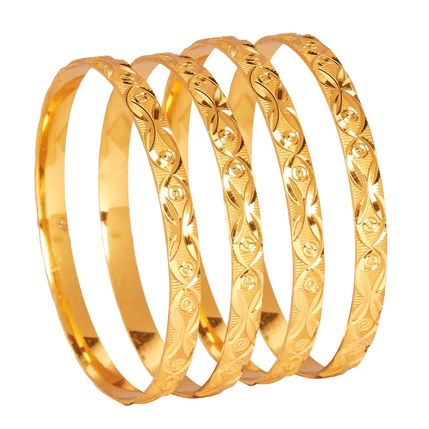 Buy Manikya City Gold Shakha White Colored Copper With 24 Carat Micro Gold  Plated Guaranteed Pair Of Bangles (Size 2.8) at Amazon.in